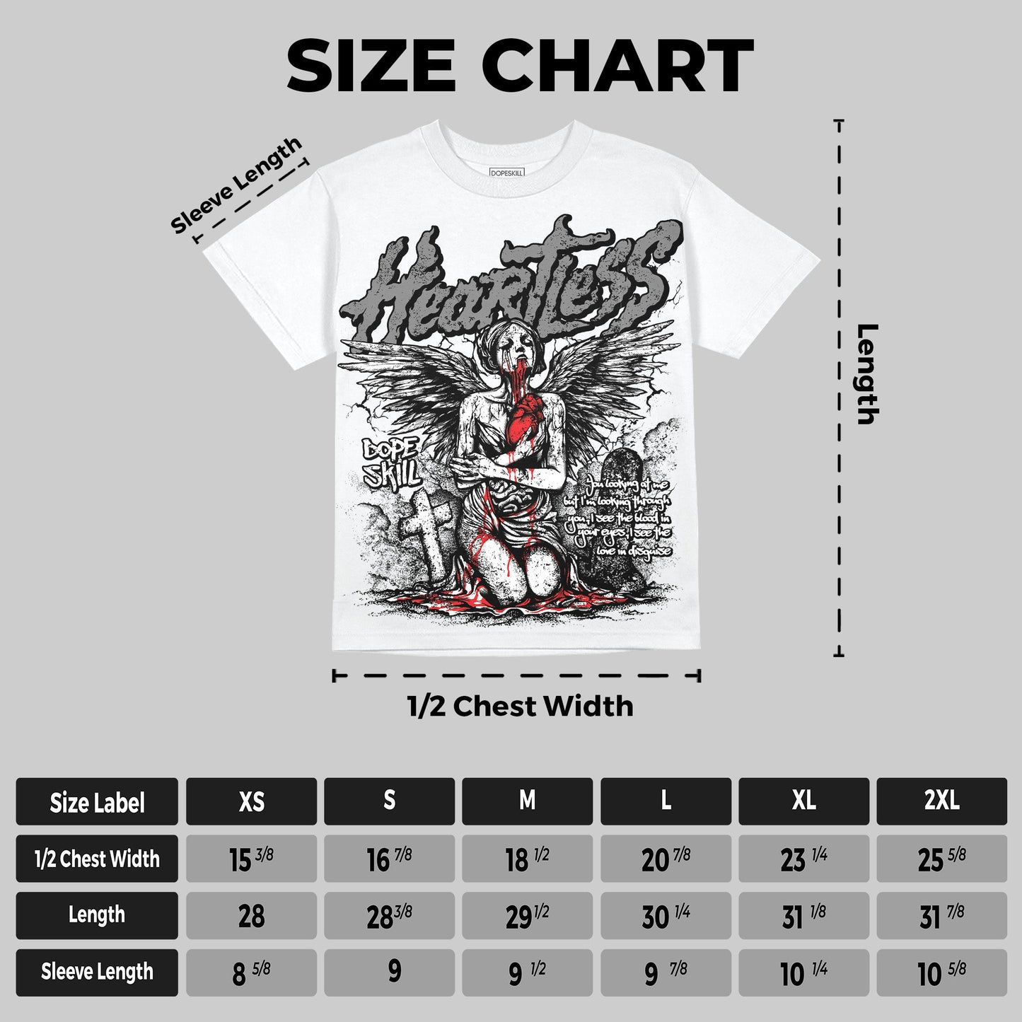 Grey Collection DopeSkill Oversize Print T-Shirt Heartless Graphic