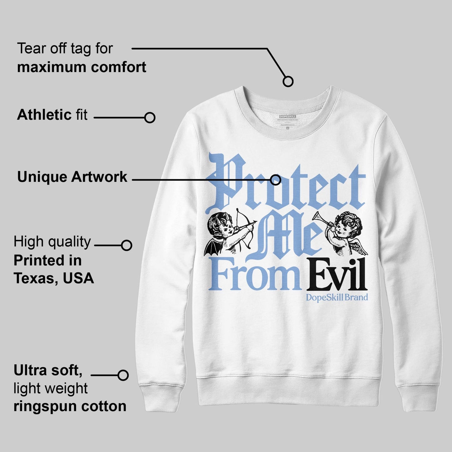 Forget Me Not 4s DopeSkill Sweatshirt Protect Me From Evil Graphic