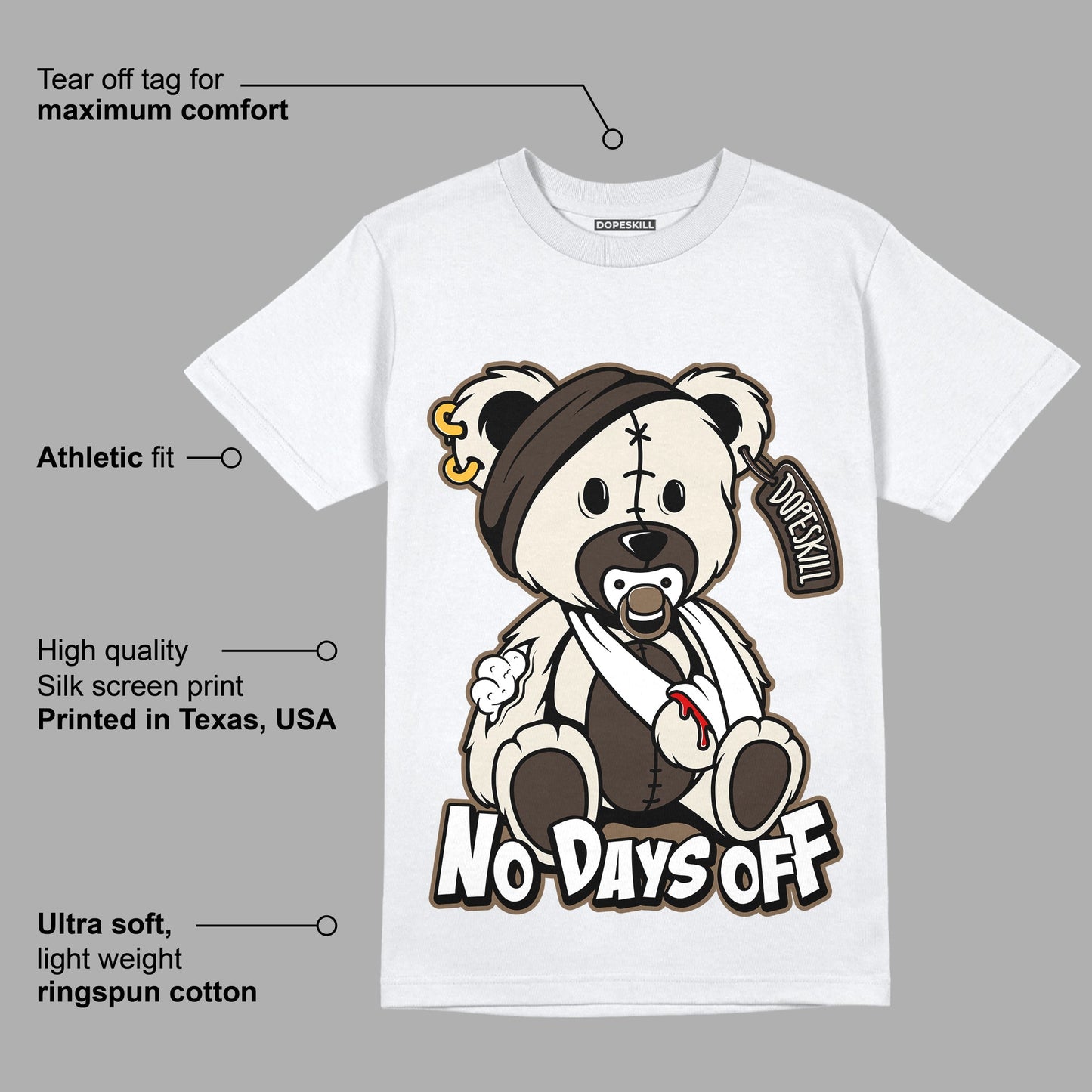 AJ 1 Low OG ‚ÄúReverse Mocha‚Äù DopeSkill T-Shirt Hurt Bear Graphic