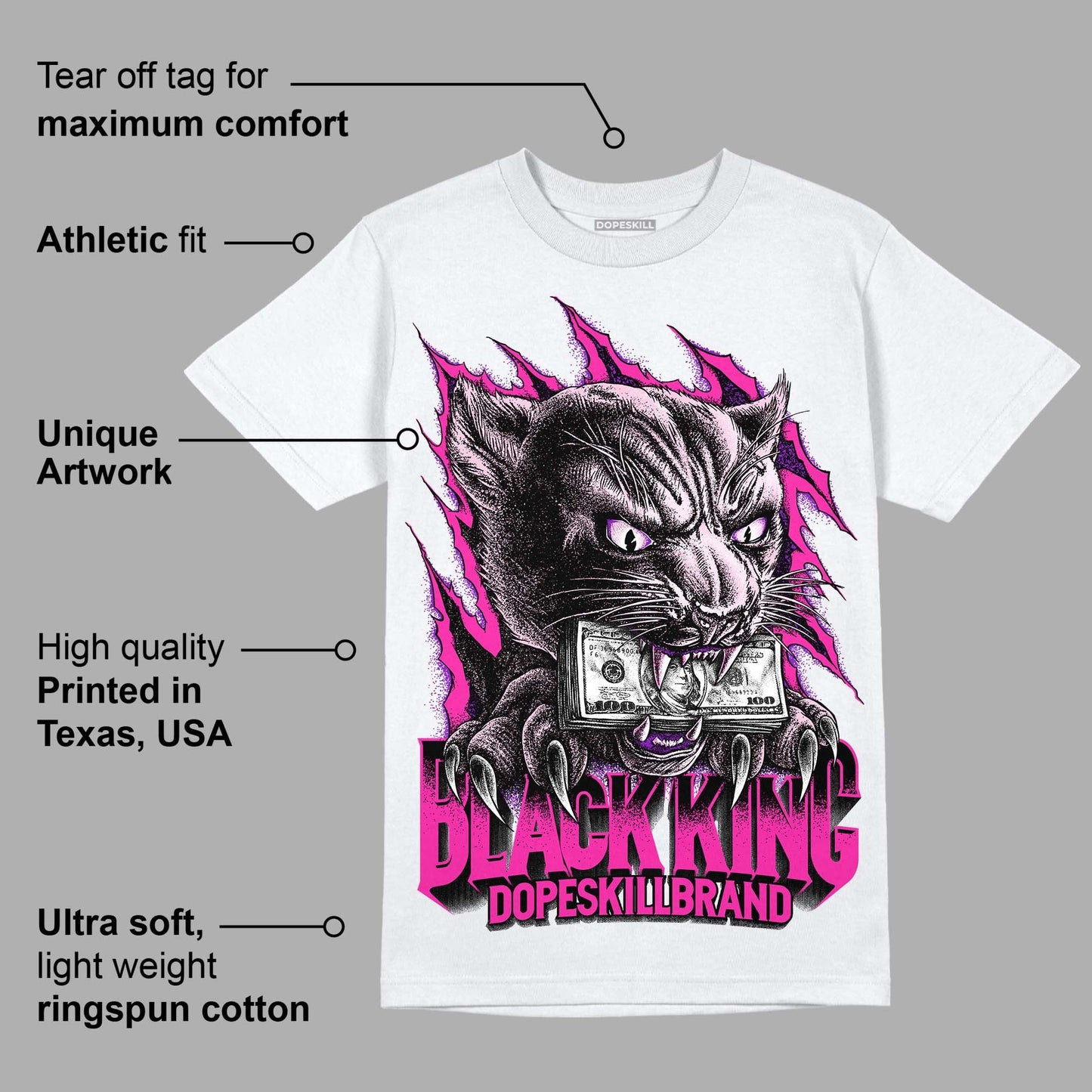 Triple Pink Dunk Low DopeSkill T-Shirt Black King Graphic