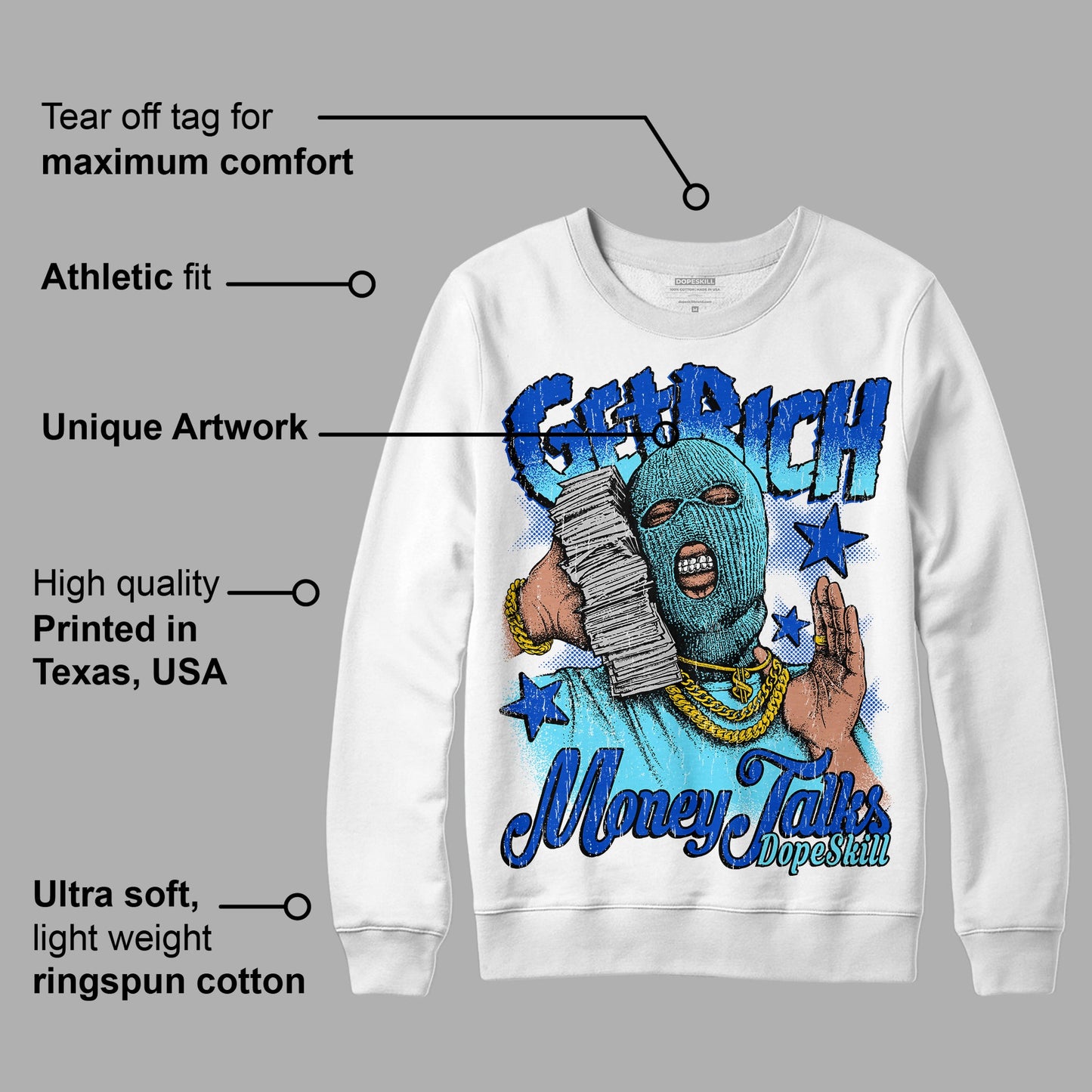 SB Dunk Argon DopeSkill Sweatshirt Get Rich Graphic