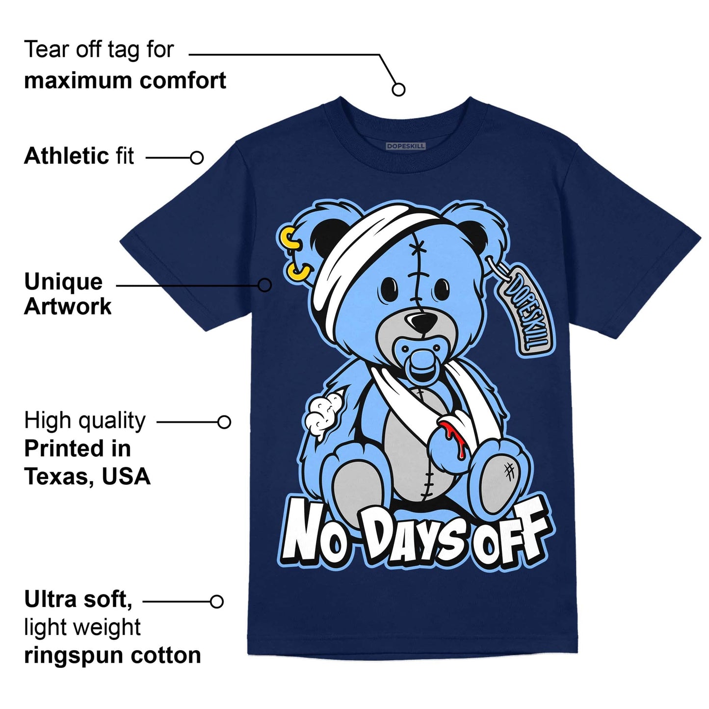 Midnight Navy 5s DopeSkill Navy T-Shirt Hurt Bear Graphic
