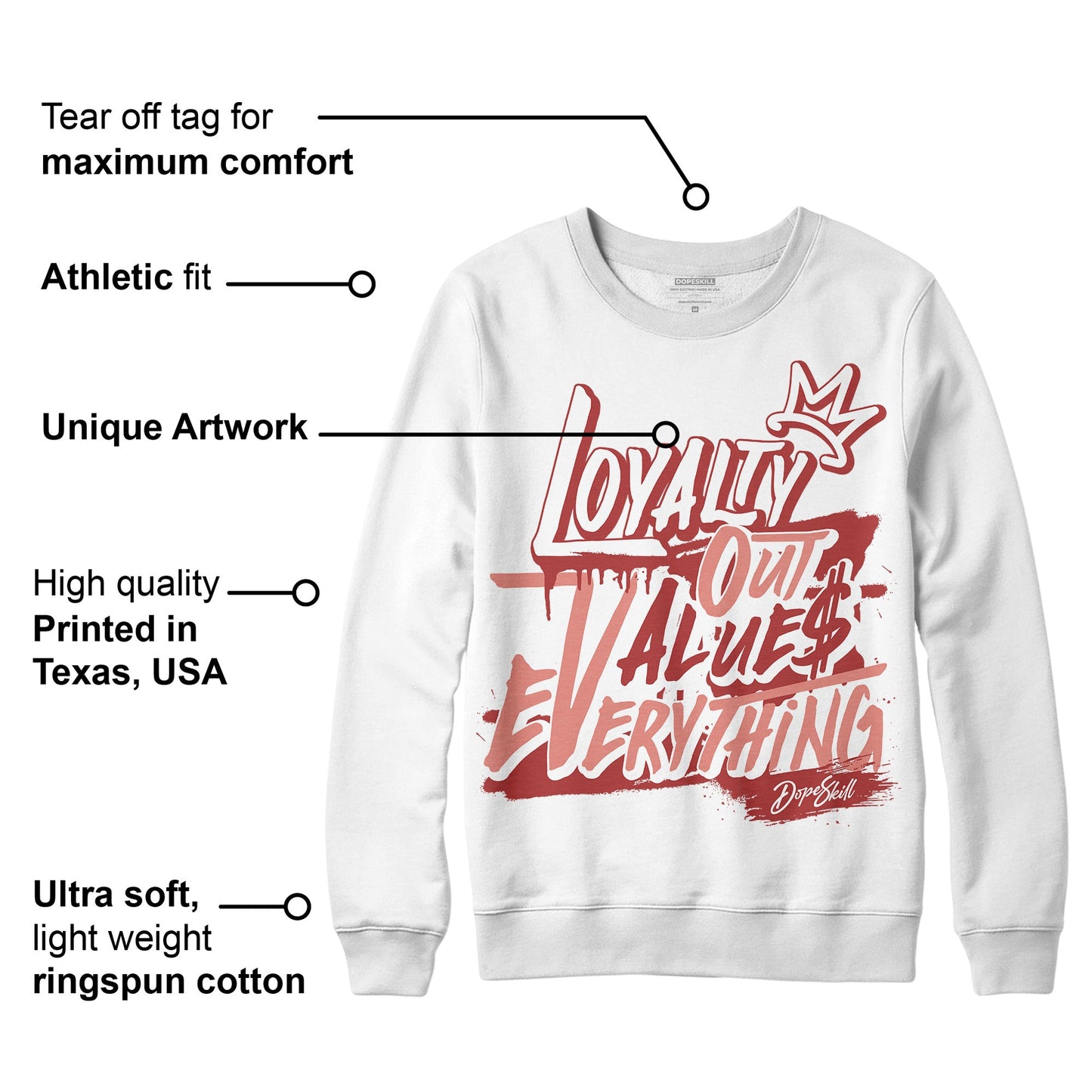 Dune Red 13s DopeSkill Sweatshirt LOVE Graphic