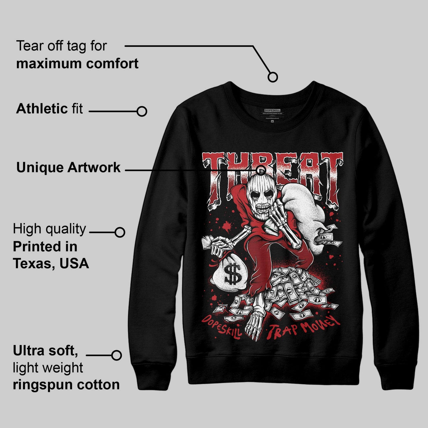 Flu Game 12s DopeSkill Sweatshirt Threat Graphic