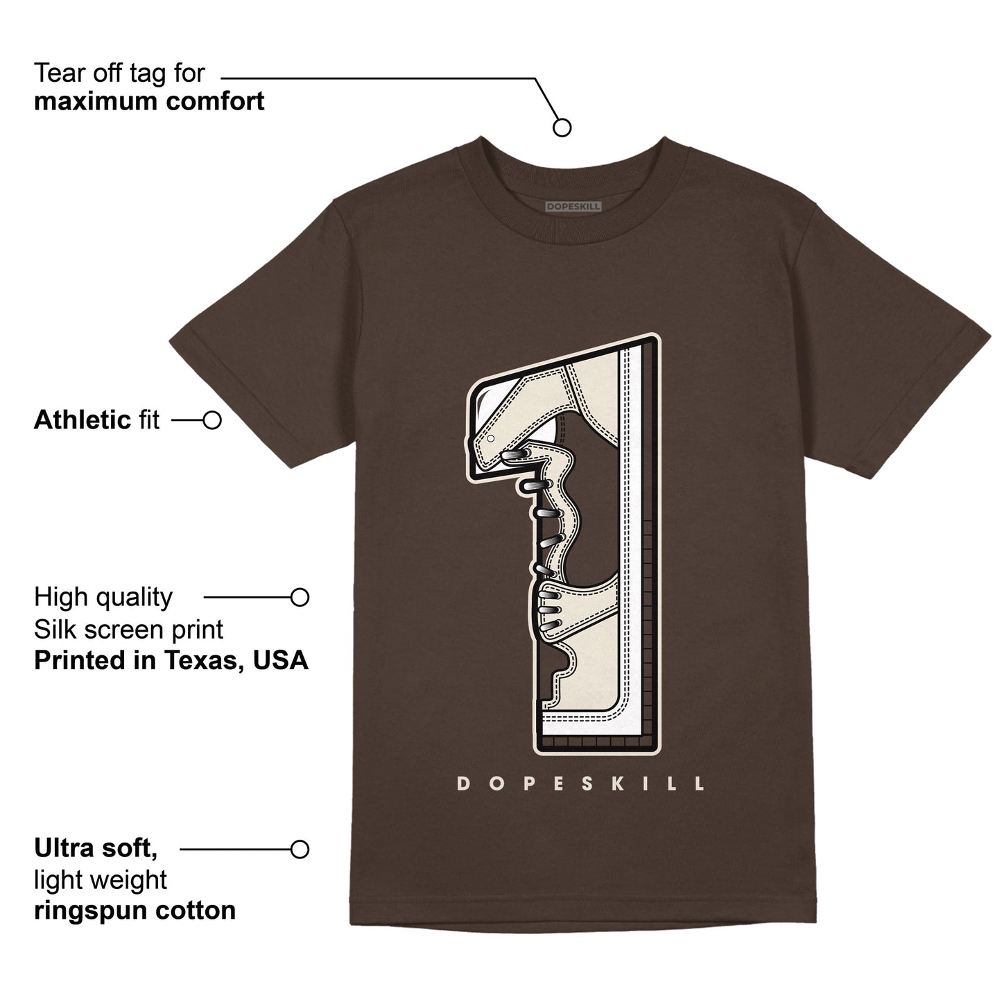 AJ 1 Low OG ‚ÄúReverse Mocha‚Äù DopeSkill Ridgerock T-shirt No.1 Graphic