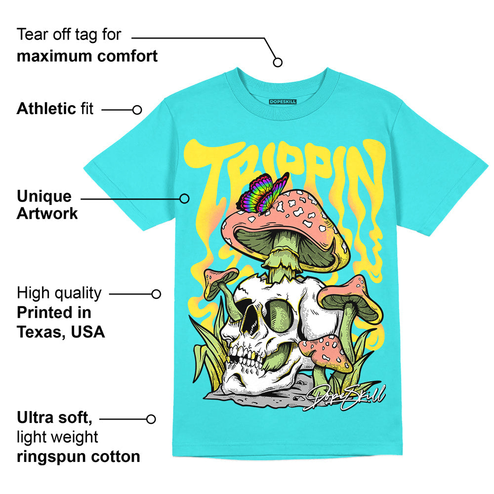 Cyan Burst 9060 DopeSkill Virtual Blue T-shirt Trippin Graphic