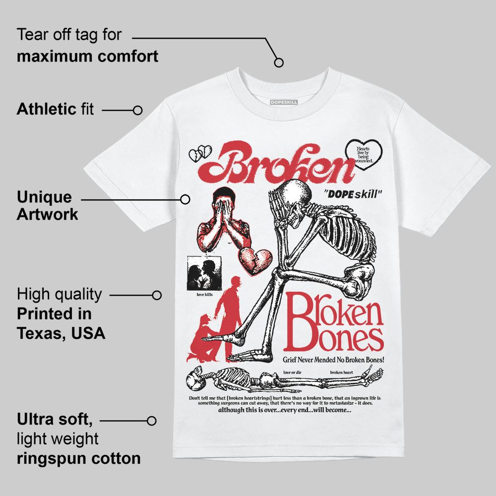Bred 11s DopeSkill T-Shirt Broken Bones Graphic