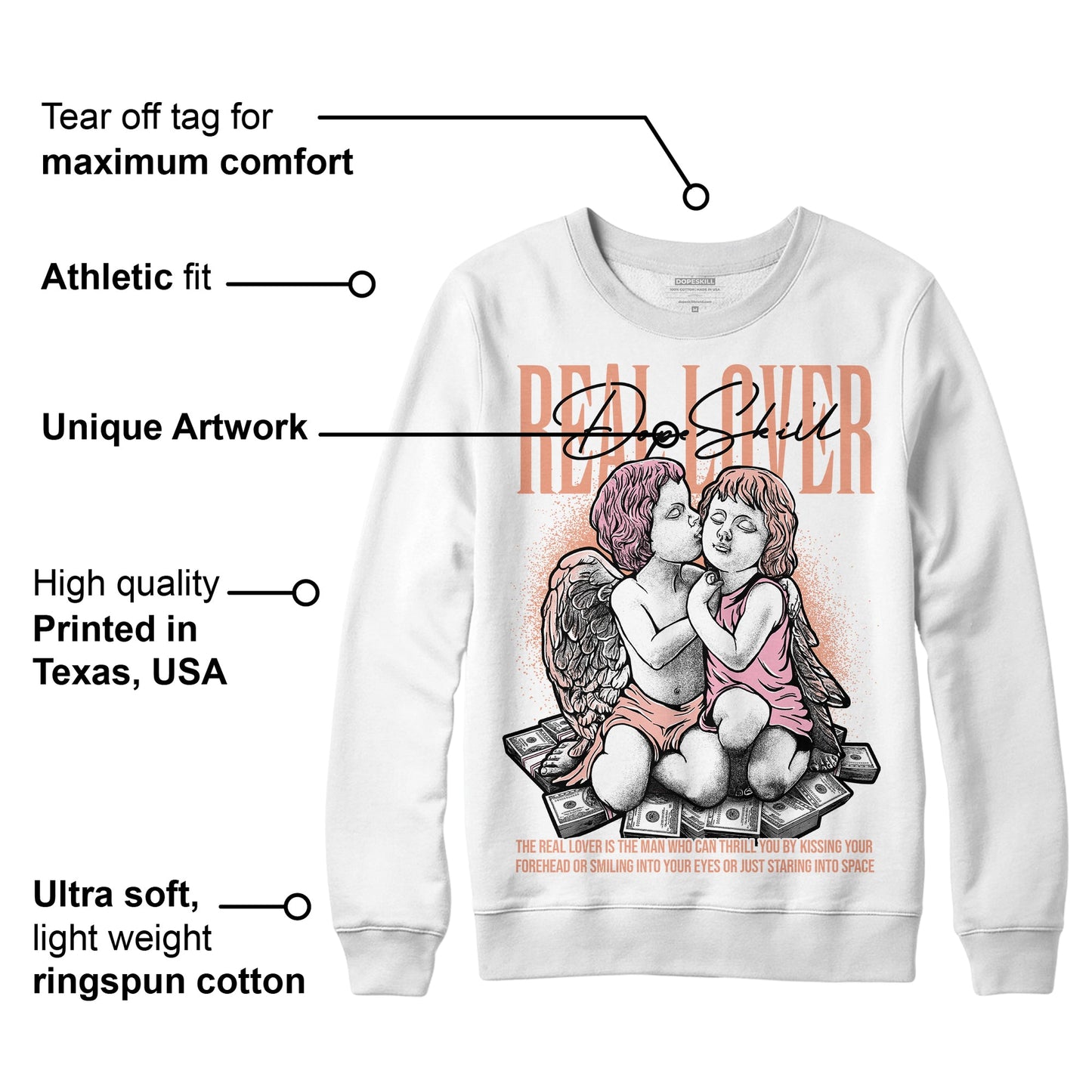 Legend Pink 11s DopeSkill Sweatshirt Real Lover Graphic