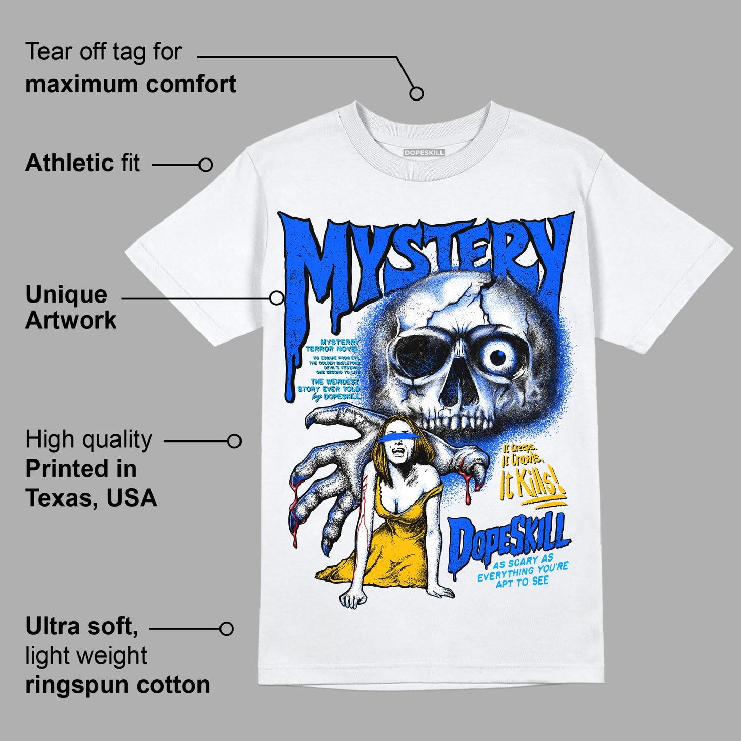 Royal Blue Collection DopeSkill T-Shirt Mystery Ghostly Grasp Graphic