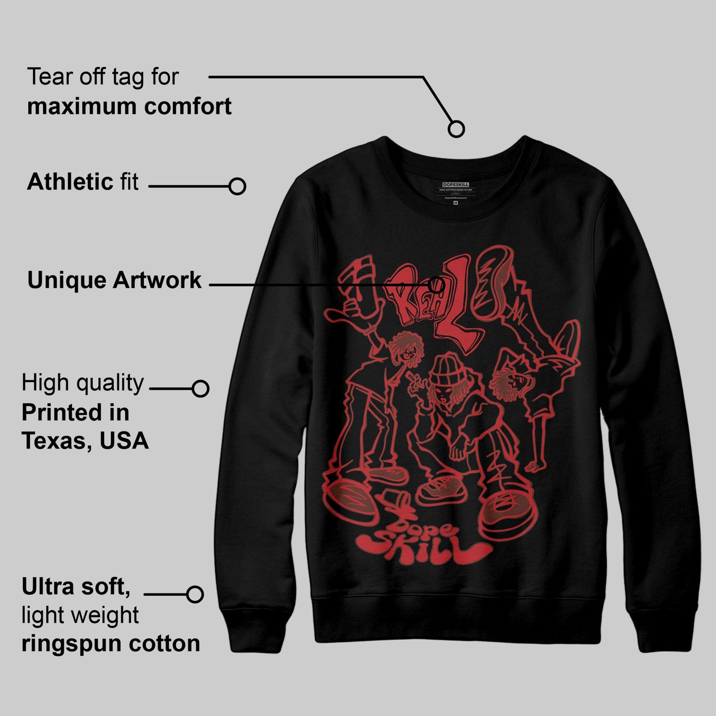 Black Toe Reimagined 1s DopeSkill Sweatshirt Real Y2K Players Graphic