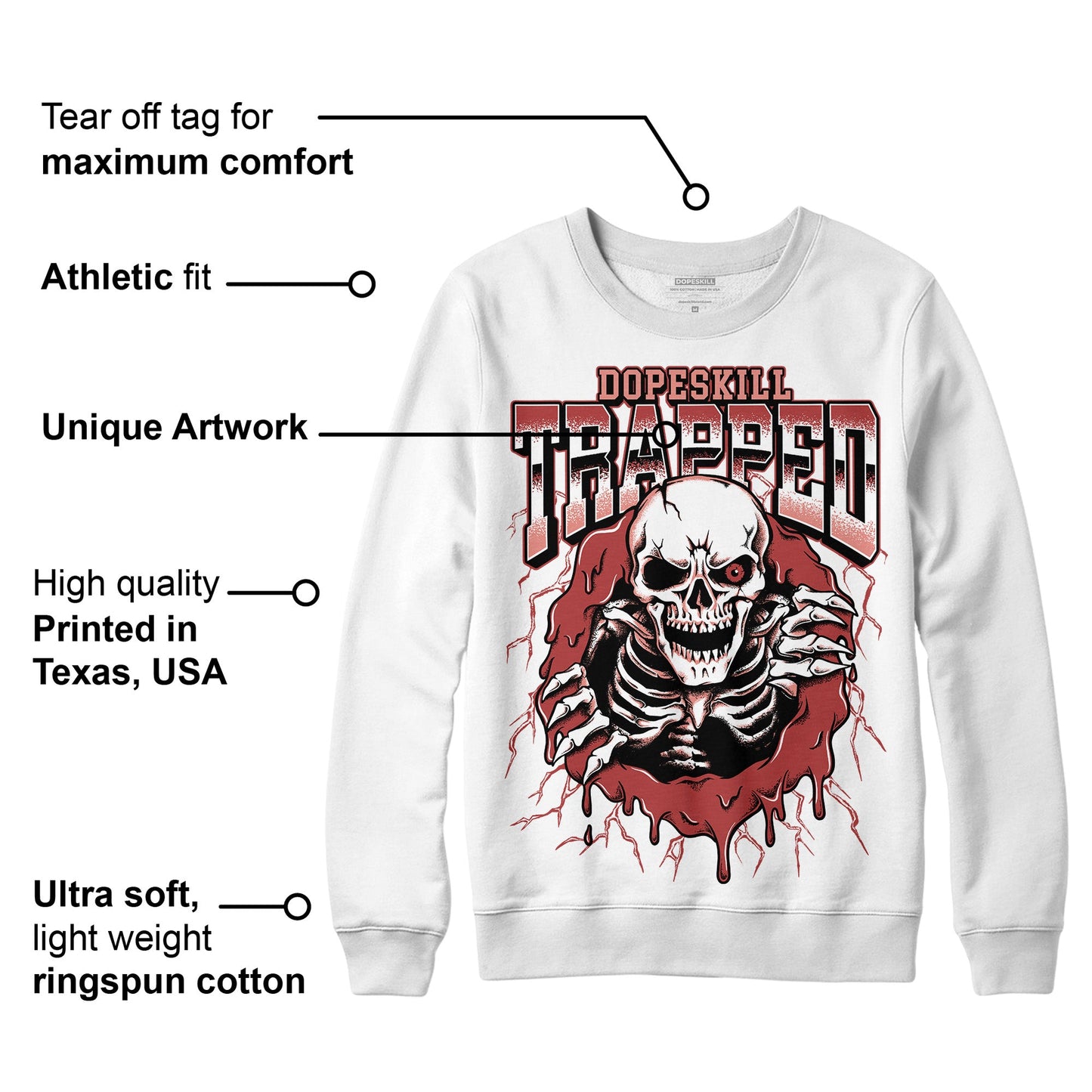 Dune Red 13s DopeSkill Sweatshirt Trapped Halloween Graphic