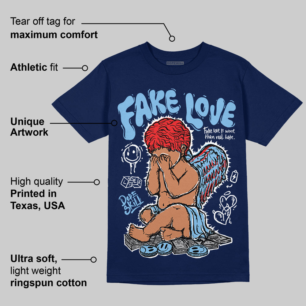 University Blue Collection DopeSkill Navy T-shirt False Love Graphic