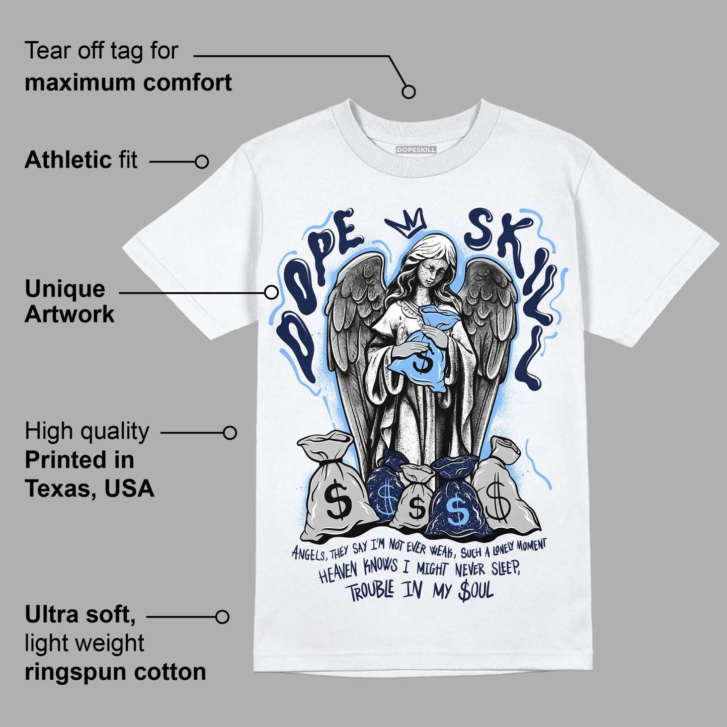 Midnight Navy 5s DopeSkill T-Shirt Angels Graphic