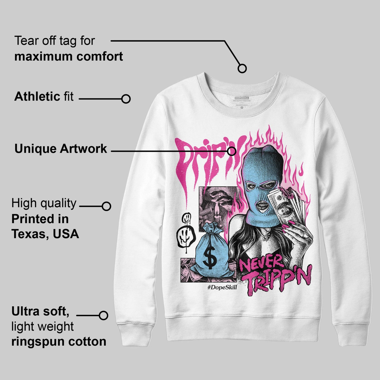Doernbecher 6s DopeSkill Sweatshirt Drip'n Never Tripp'n Graphic