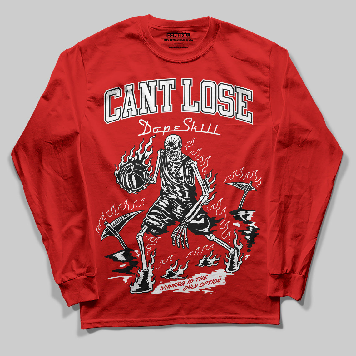 Bred Velvet 11s DopeSkill Red Long Sleeve T-Shirt Cant Lose Graphic