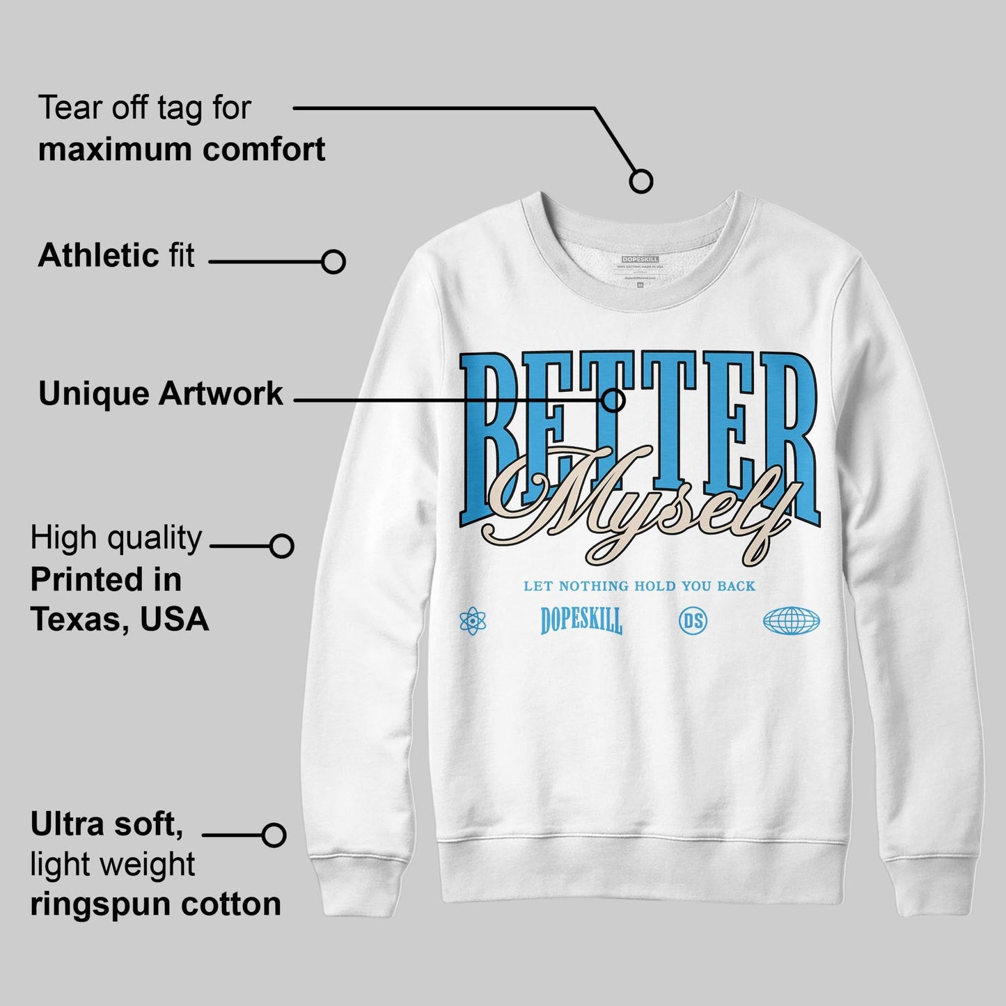 UNC Reimagined 1s DopeSkill Sweatshirt Better Myself Graphic