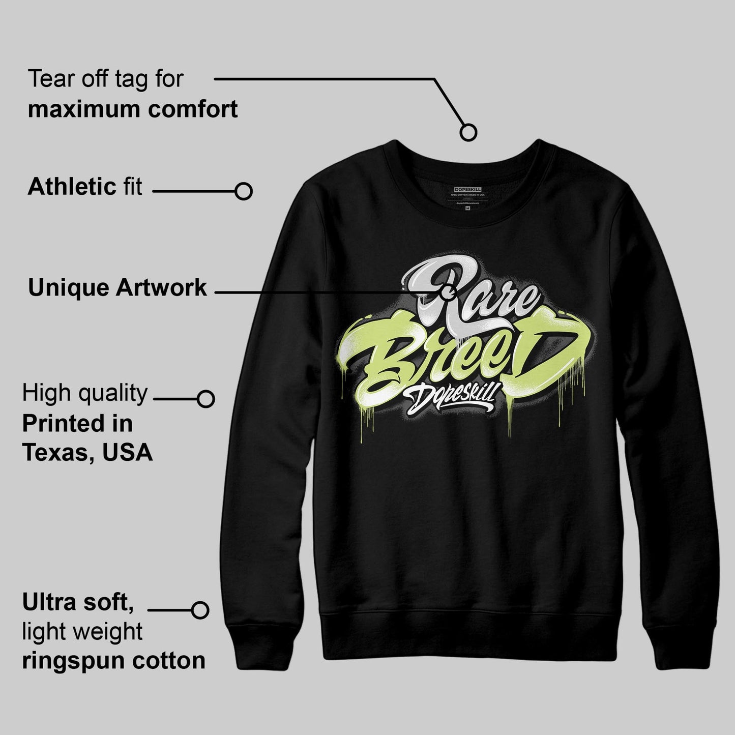 Light Lemon Twist 4s DopeSkill Sweatshirt Rare Breed Type Graphic