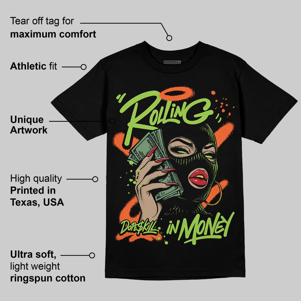 Neon Green Collection DopeSkill T-Shirt Rolling in Money Graphic