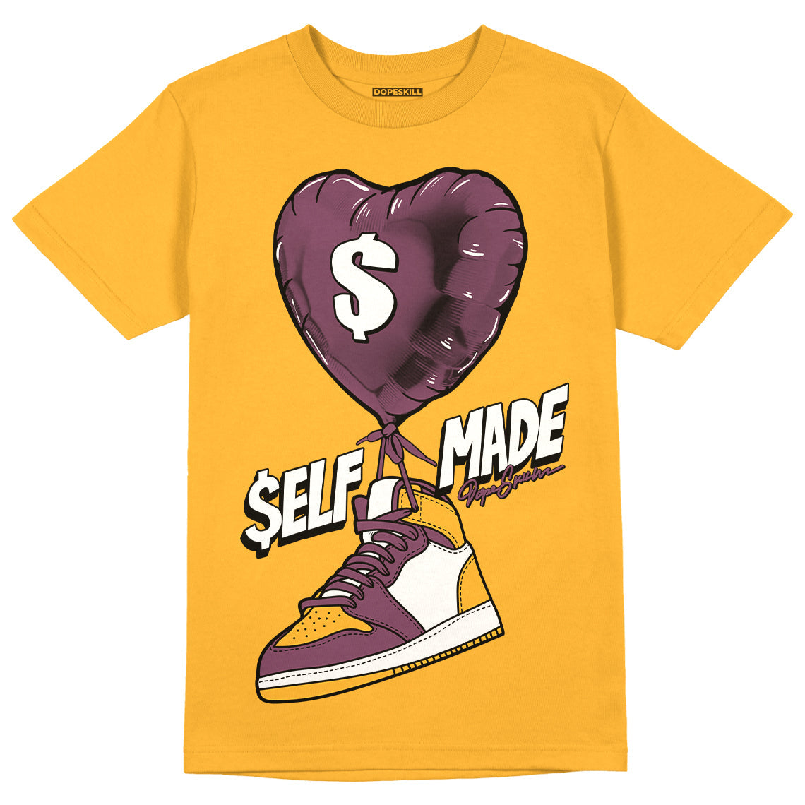 Brotherhood 1s High OG DopeSkill University Gold T-shirt Self Made Graphic