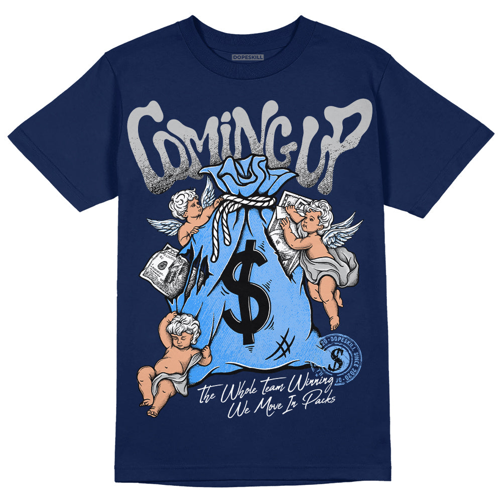 Midnight Navy 5s DopeSkill Navy T-Shirt Money Bag Coming Up Graphic