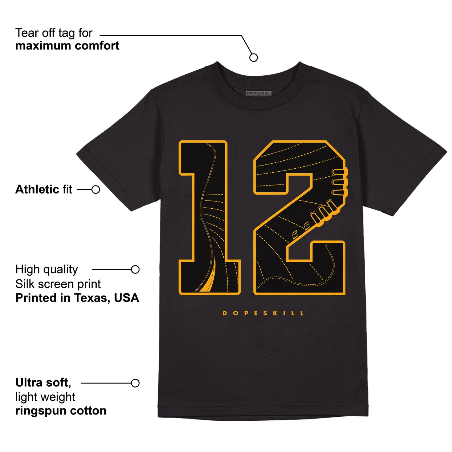 Black Taxi 12s DopeSkill T-Shirt No.12 Graphic