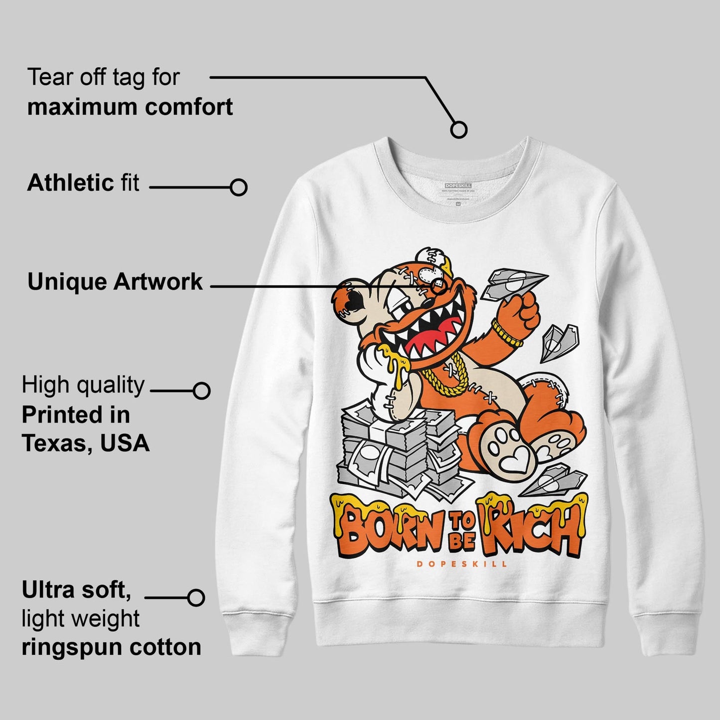 Starfish 3s DopeSkill Sweatshirt Born To Be Rich Graphic