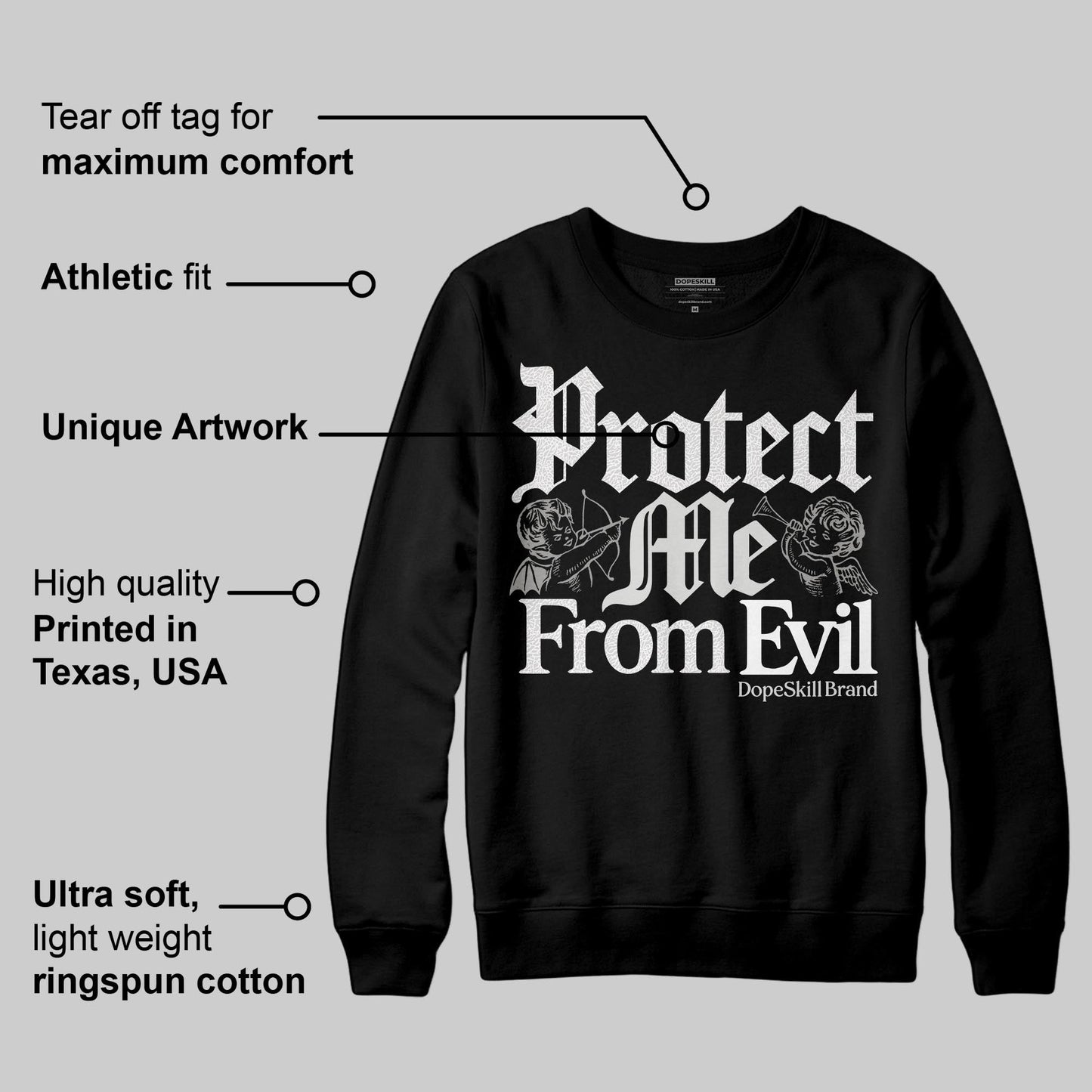 Pure Money 3s DopeSkill Sweatshirt Protect Me From Evil Graphic