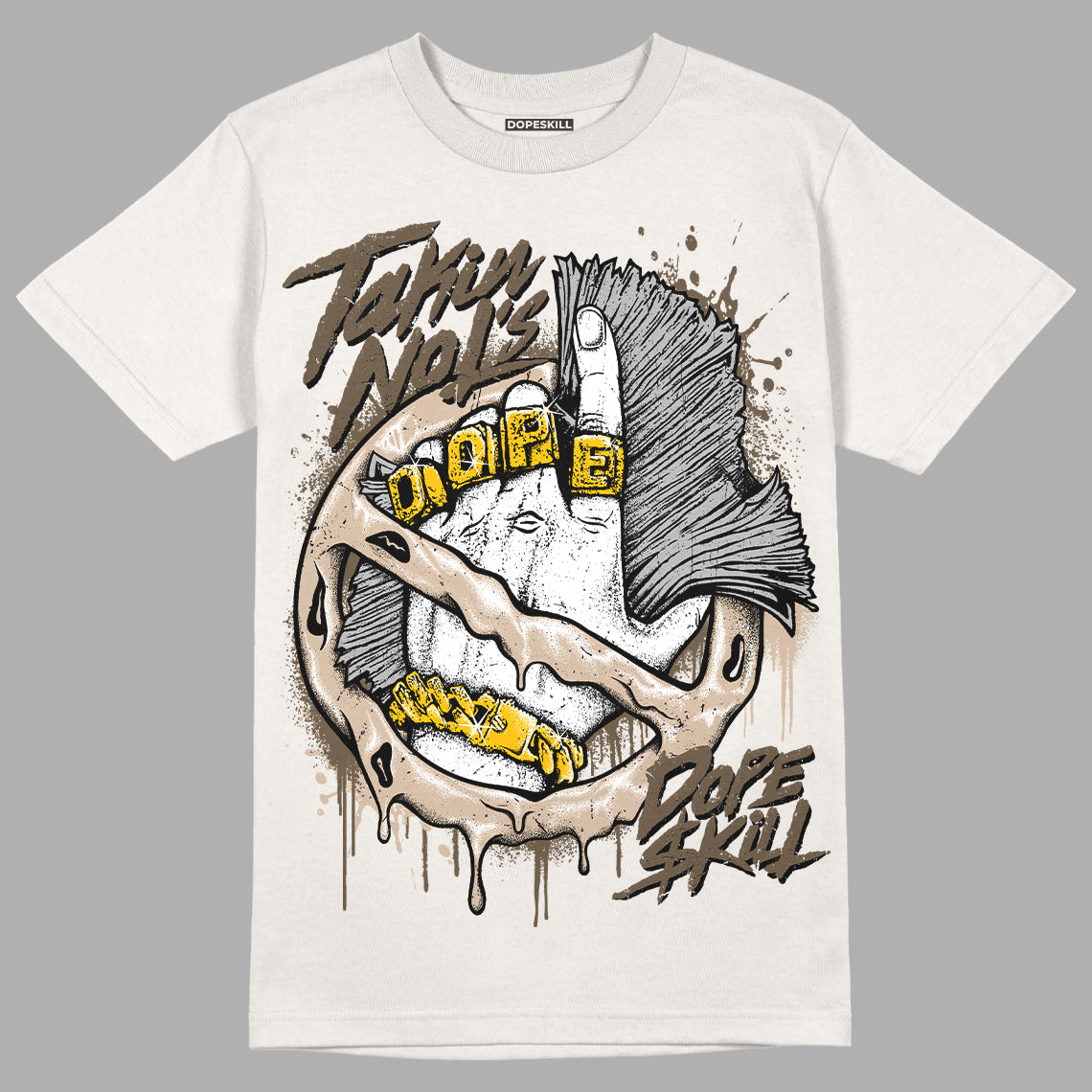 YZ Foam Runner Sand DopeSkill T-shirt Takin No L's Graphic