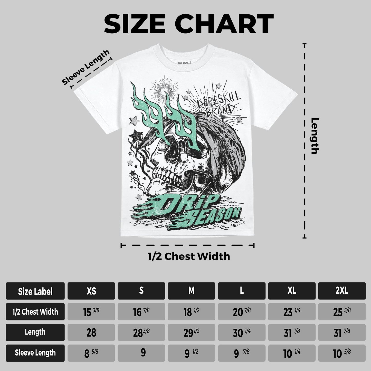 Green Glow 3s DopeSkill Oversize Print T-Shirt Drip Season Graphic