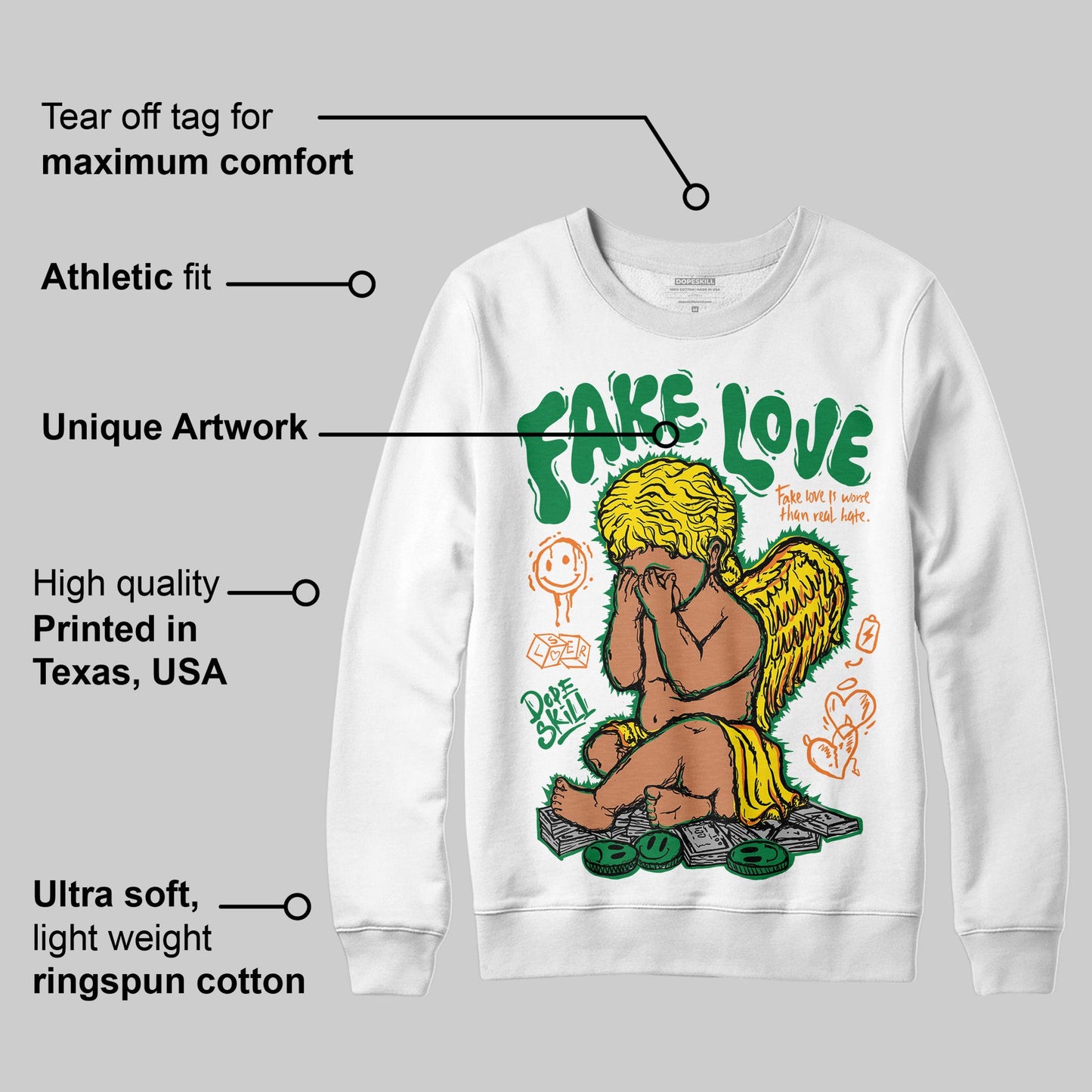 Dunk Reverse Brazil DopeSkill Sweatshirt False Love Graphic