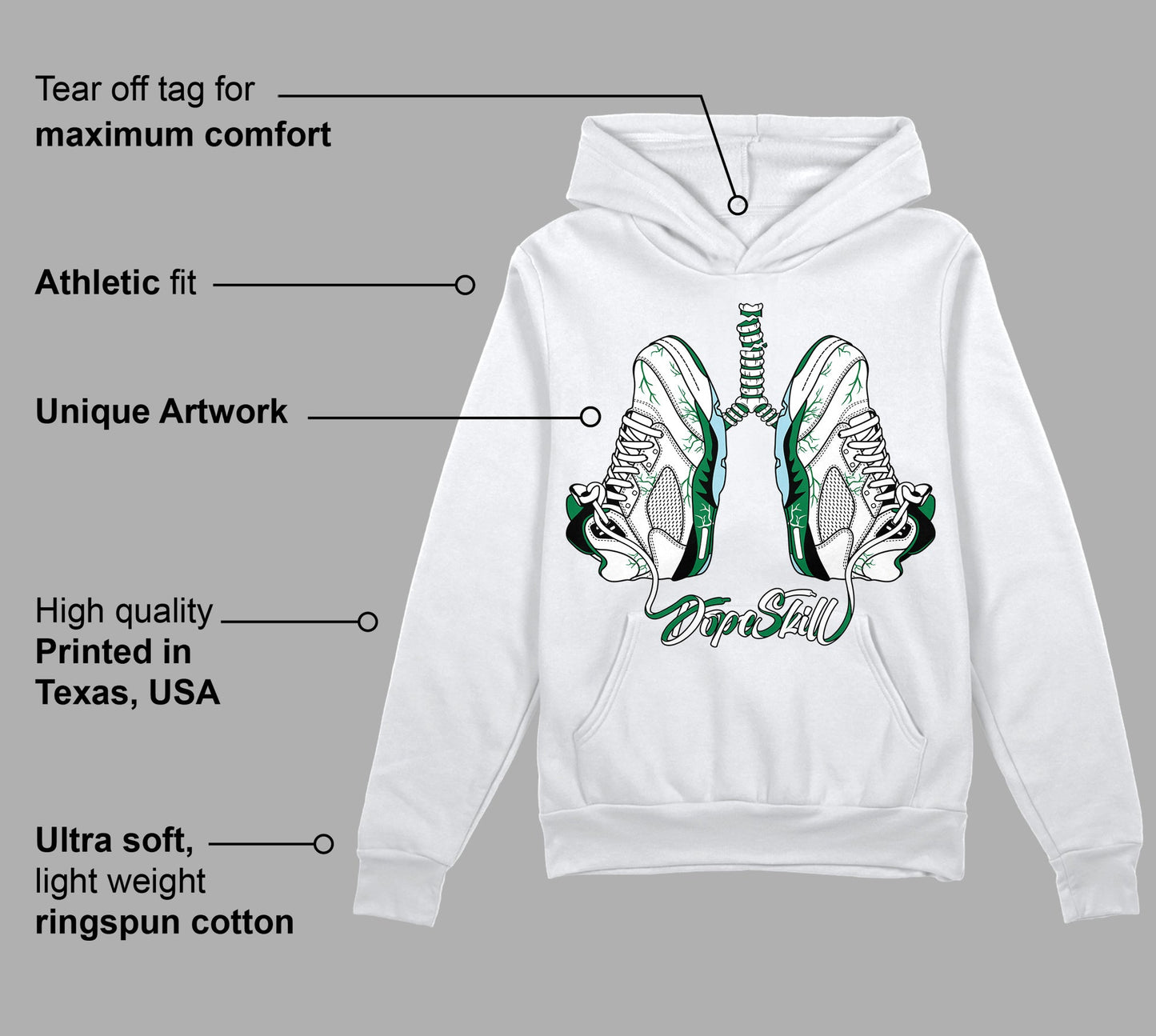 Lucky Green 5s DopeSkill Hoodie Sweatshirt Breathe Graphic