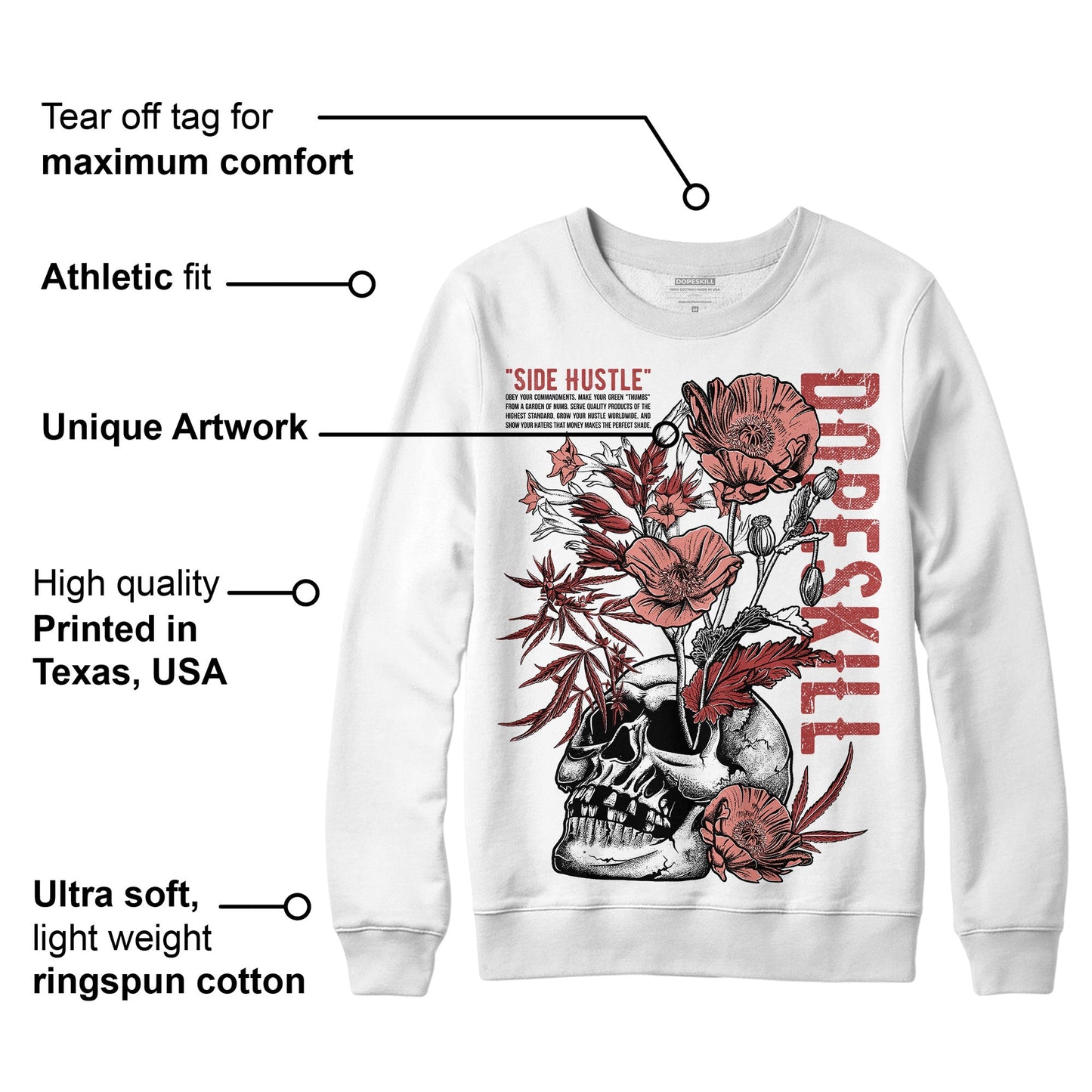 Dune Red 13s DopeSkill Sweatshirt Side Hustle Graphic