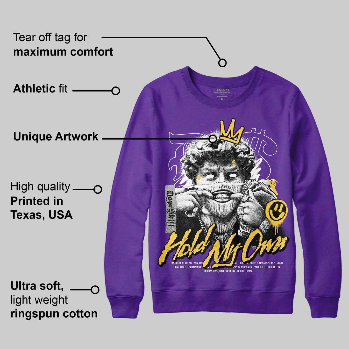 Field Purple 12s DopeSkill Purple Sweatshirt In My Way Graphic