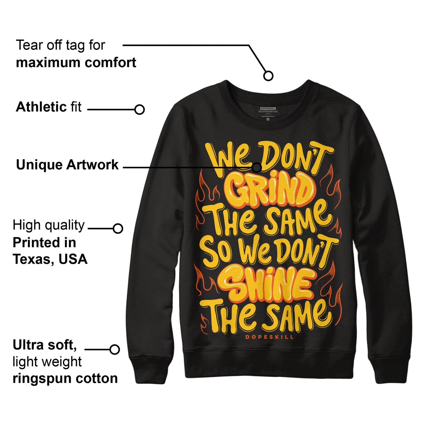 Yellow Collection DopeSkill Sweatshirt Grind Shine Graphic