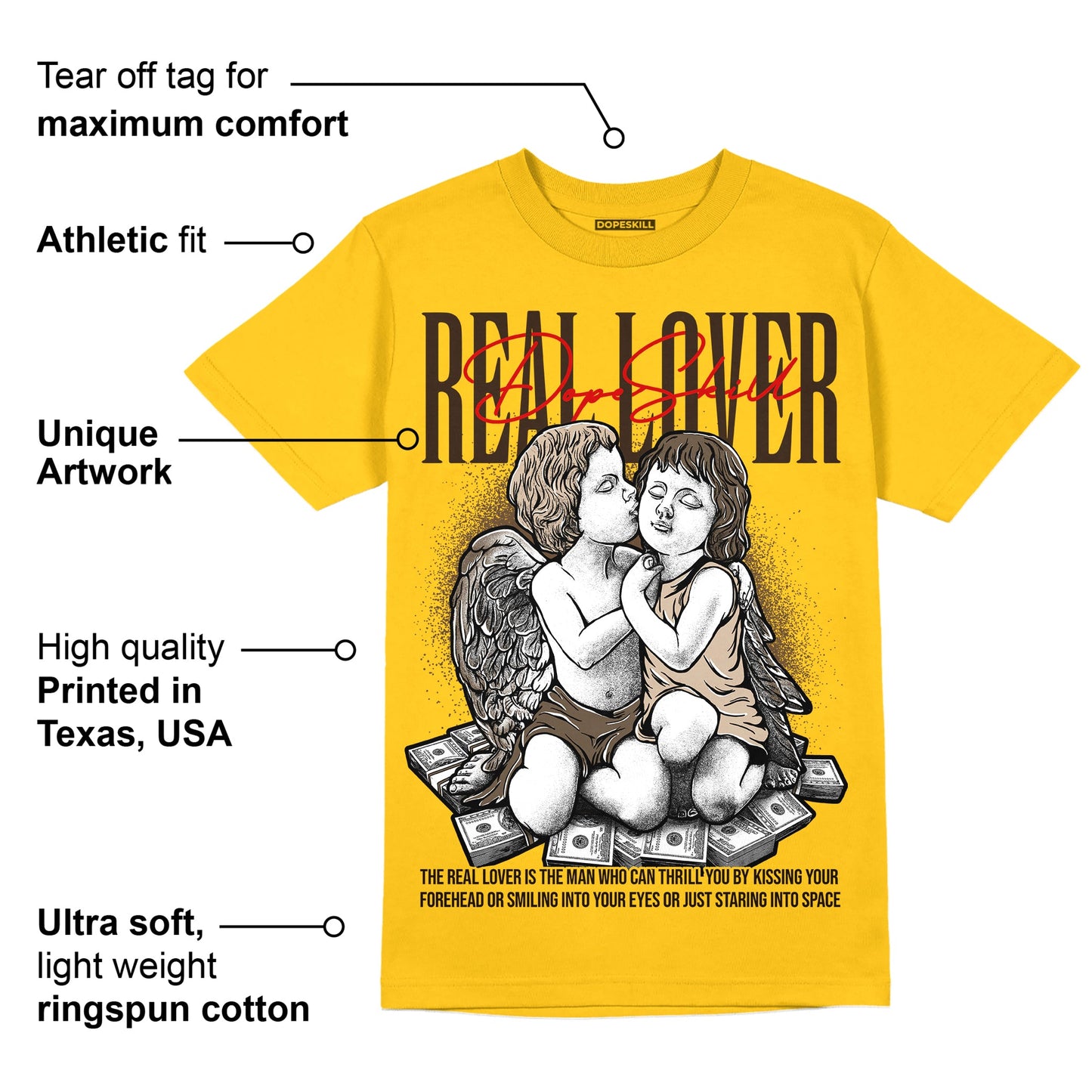 Yellow Collection DopeSkill Gold T-shirt Real Lover Graphic