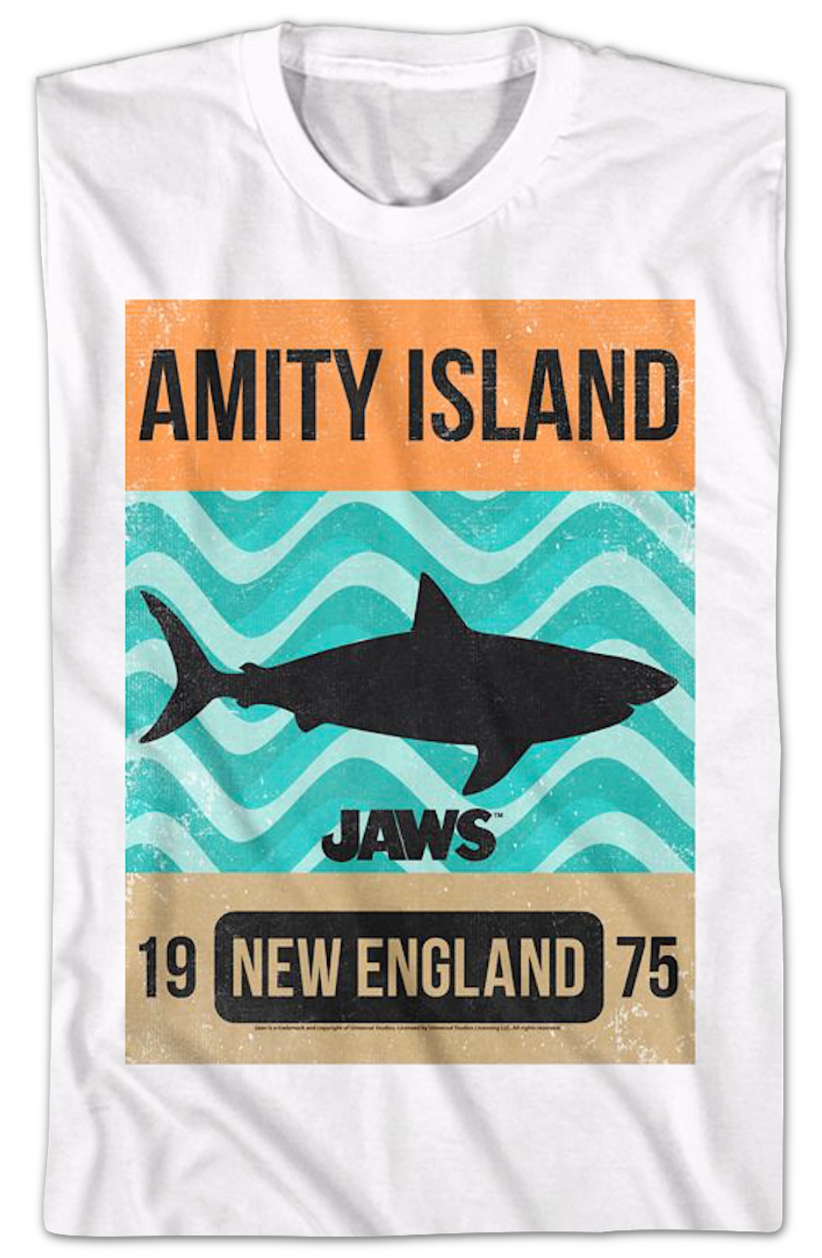 Amity Island Shark Waves Jaws T-Shirt