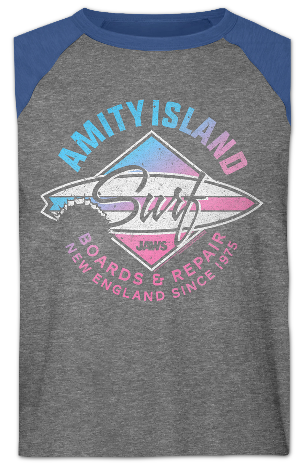 Amity Island Surf Board Repair Jaws Raglan Baseball Shirt