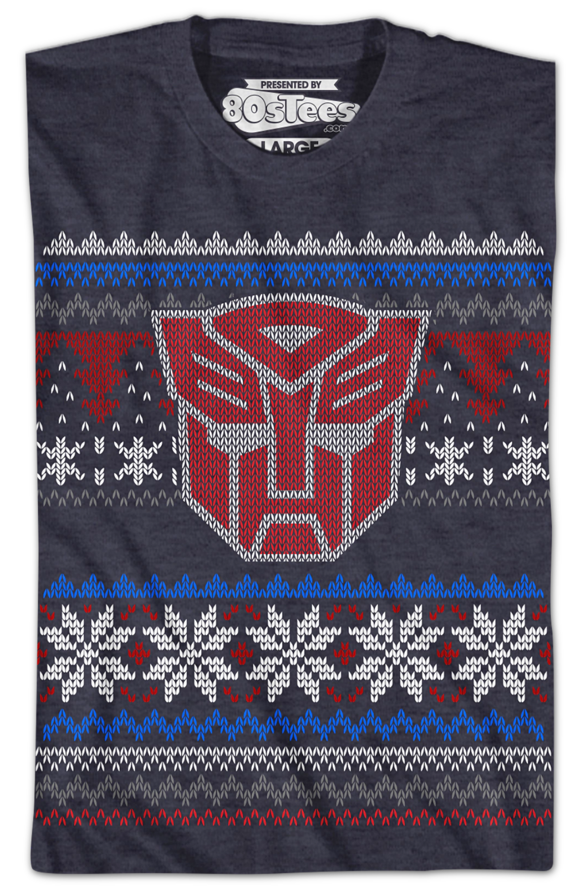 Autobot Faux Ugly Christmas Sweater Transformers T-Shirt