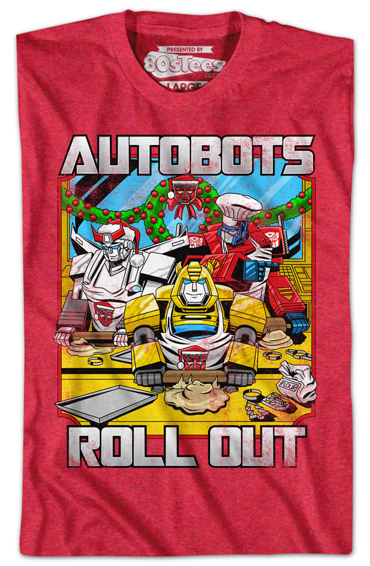 Autobots Roll Out Red Transformers Christmas T-Shirt