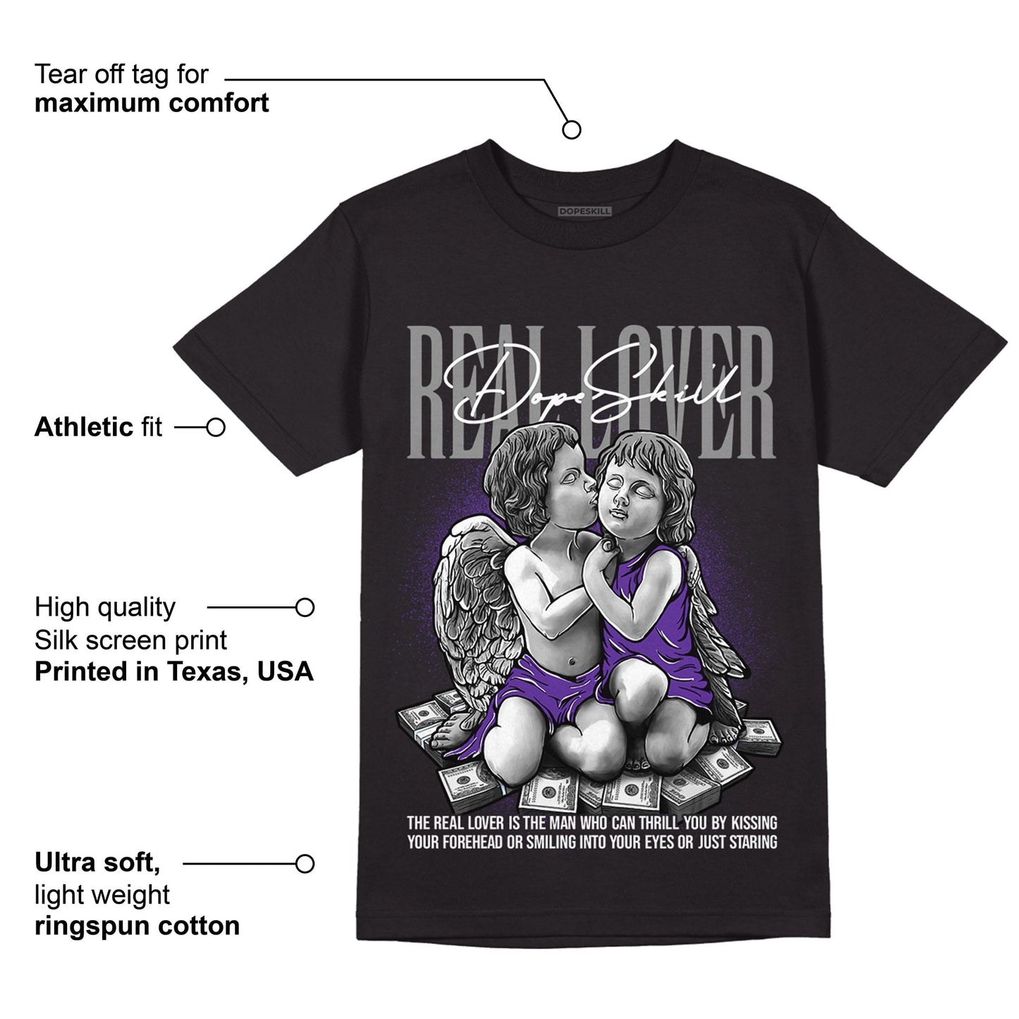 Court Purple 13s DopeSkill T-Shirt Real Lover Graphic