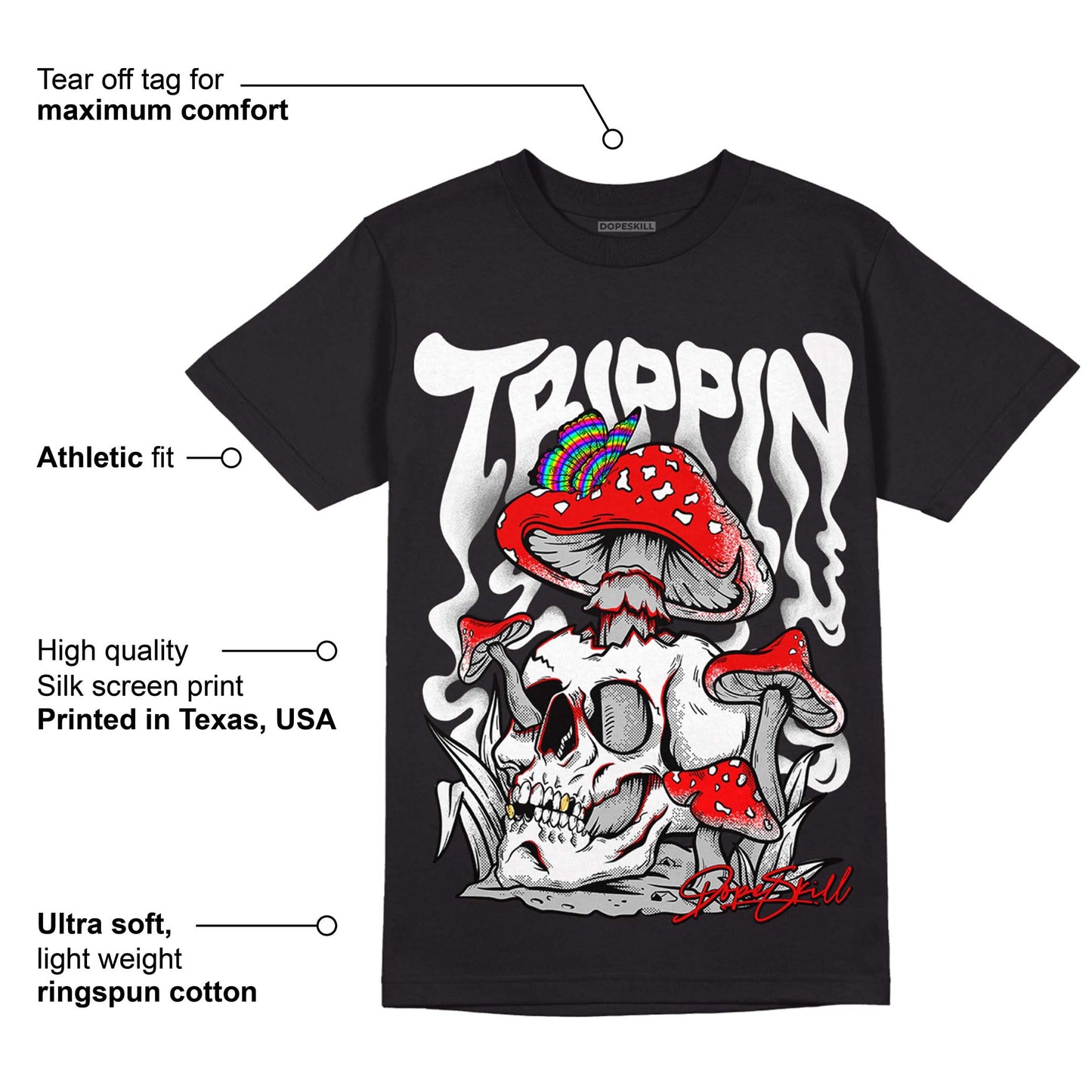 85 Black White 1s DopeSkill T-Shirt Trippin Graphic