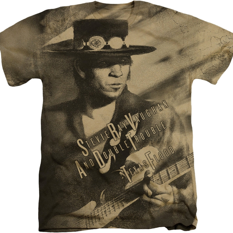 Big Print Texas Flood Stevie Ray Vaughan T-Shirt