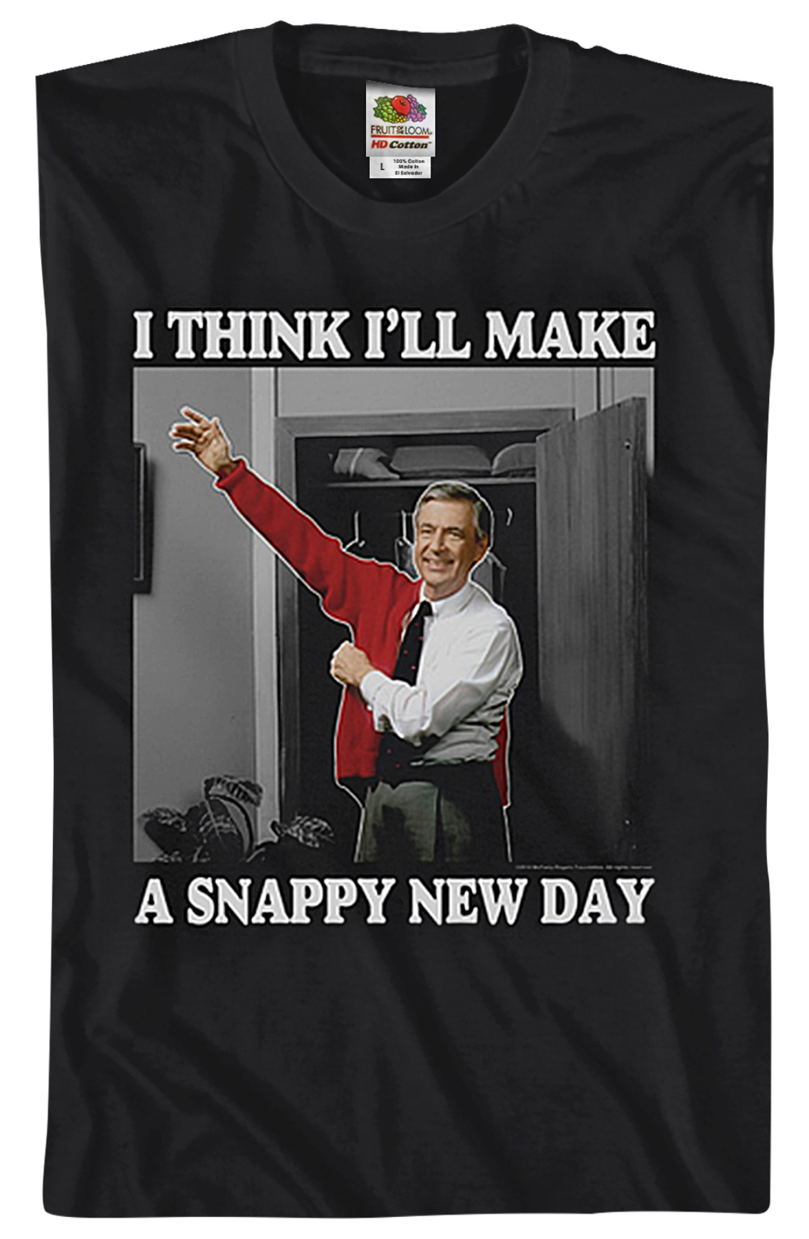 Black Snappy New Day Mr. Rogers T-Shirt