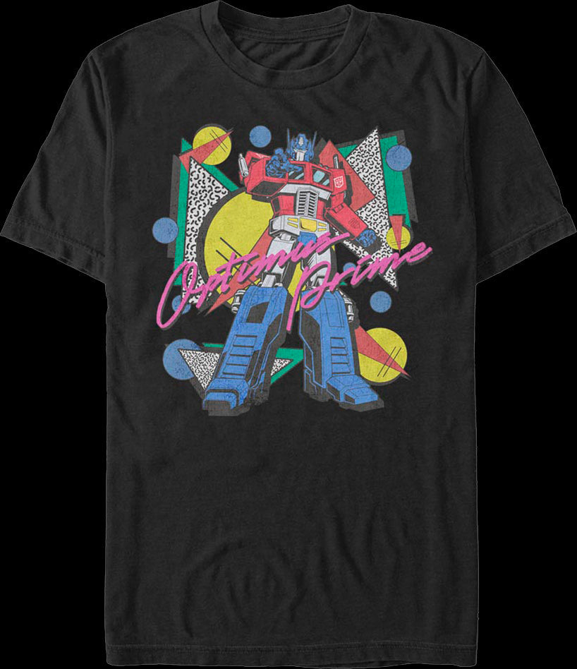 Black Totally Rad Optimus Prime Transformers T-Shirt