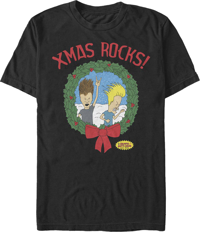 Black Xmas Rocks Beavis And Butt-Head T-Shirt