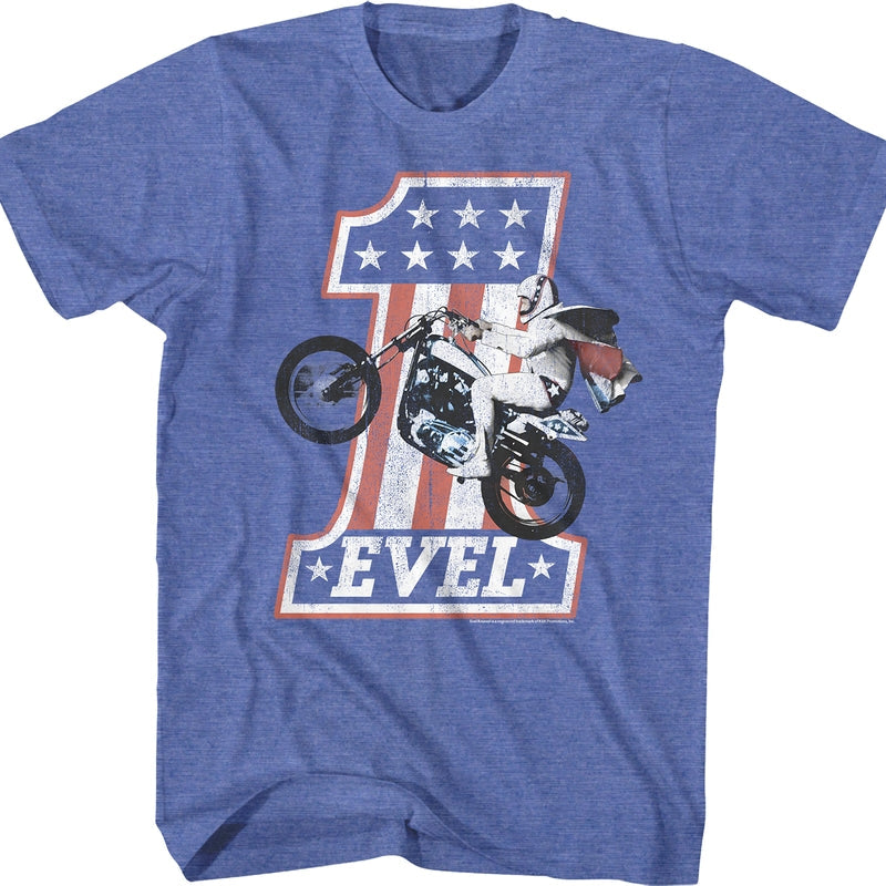 Blue #1 Evel Knievel T-Shirt