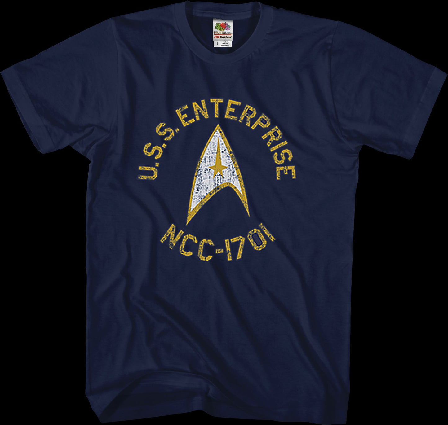 Blue Distressed USS Enterprise Star Trek T-Shirt