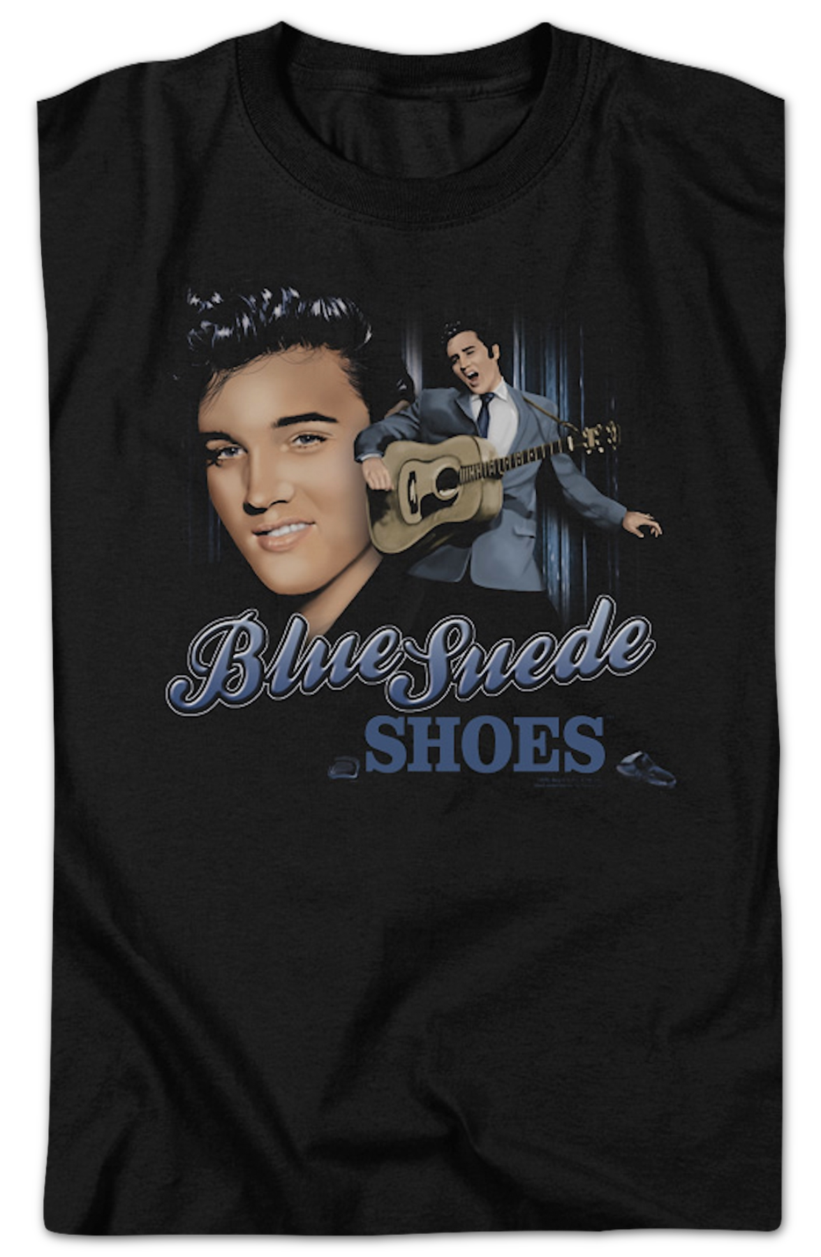 Blue Suede Shoes Collage Elvis Presley T-Shirt