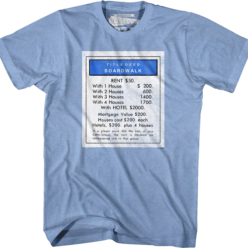 Blue Boardwalk Monopoly T-Shirt
