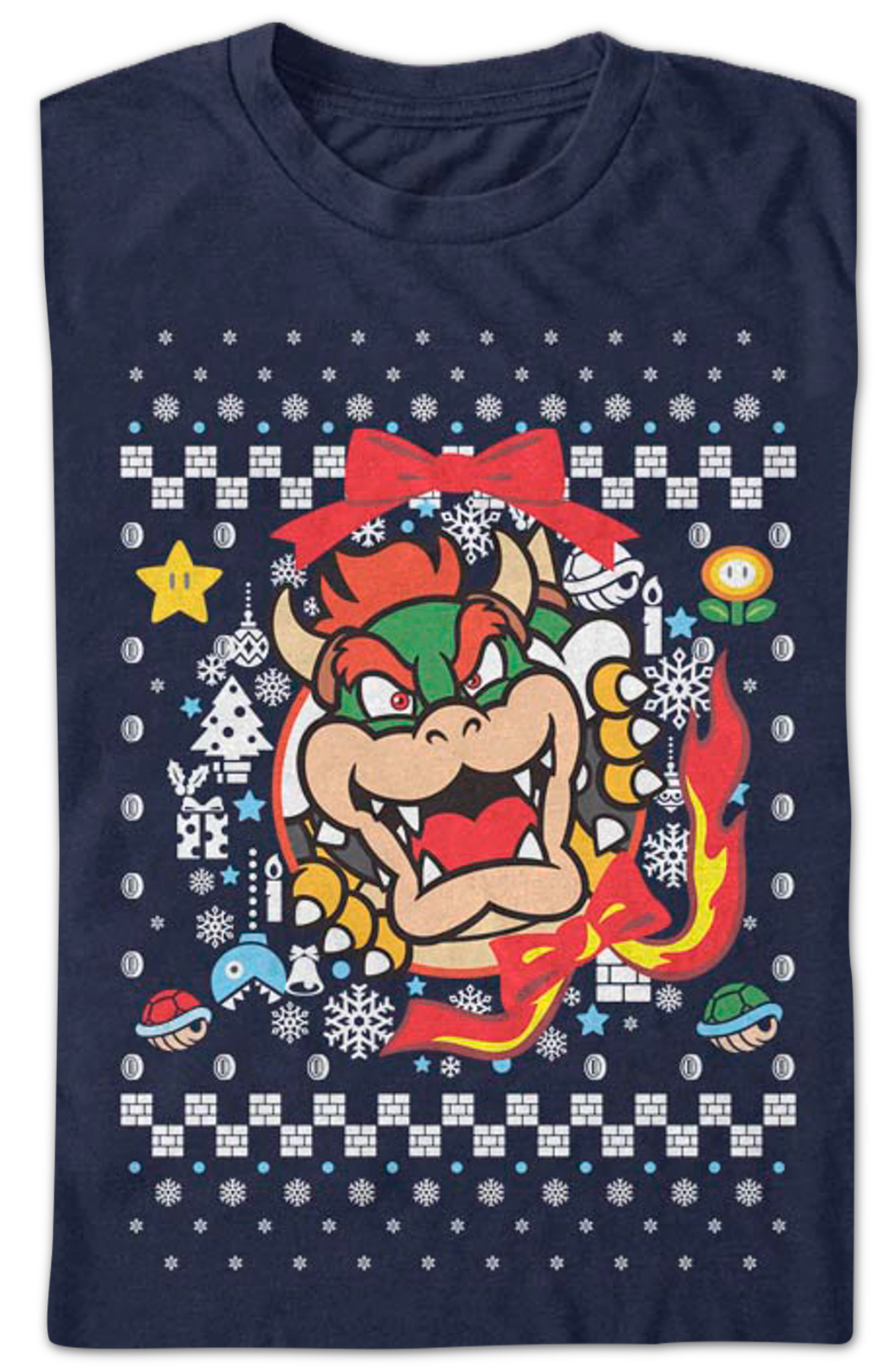Bowser Ugly Faux Knit Super Mario Bros. T-Shirt